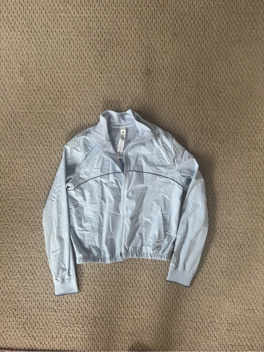 Lululemon Court Rival Track Jacket Perforated | Size 6 | Starch Blue/Solar Grey